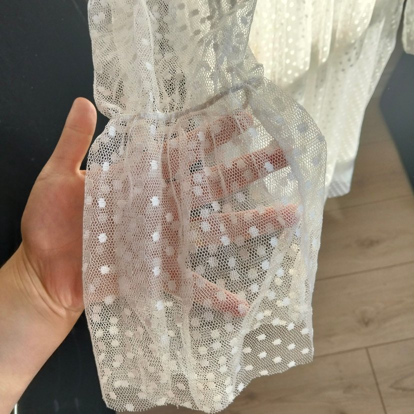 Uzun Kollu Bohem Mini Beyaz Gelinlik - Görsel 2