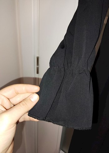 Uzun Siyah Gotik Kadın Elbise - Görsel 3