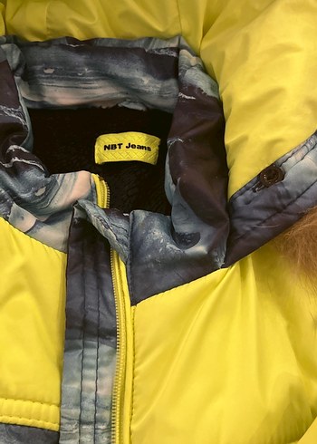 Kürk Detaylı Mavi Erkek Çocuk kayak Mont ve pantolon - Görsel 4