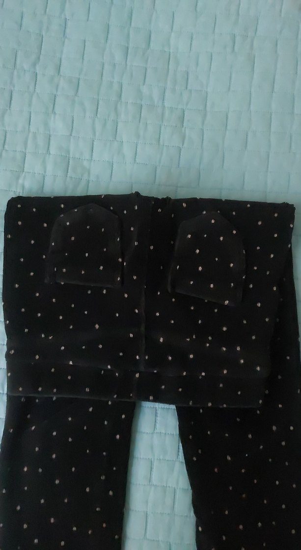 Siyah Kız kadife Tayt - Görsel 5