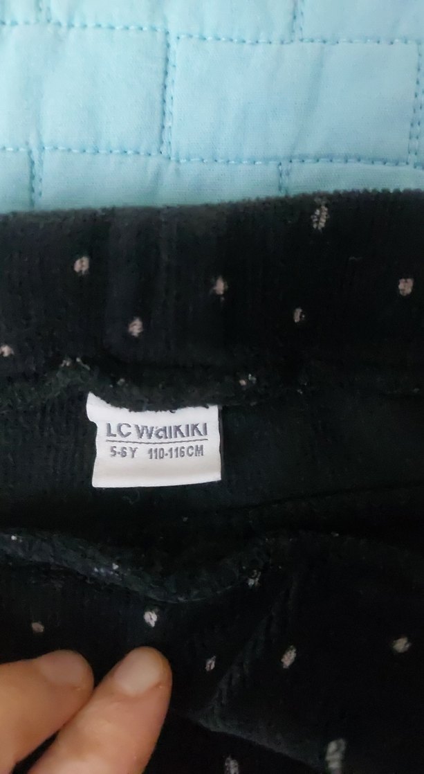 Siyah Kız kadife Tayt - Görsel 3