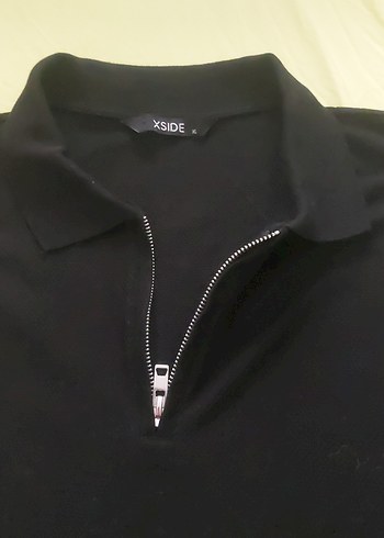 Fermuarlı Siyah Erkek Polo Tişört - Görsel 2