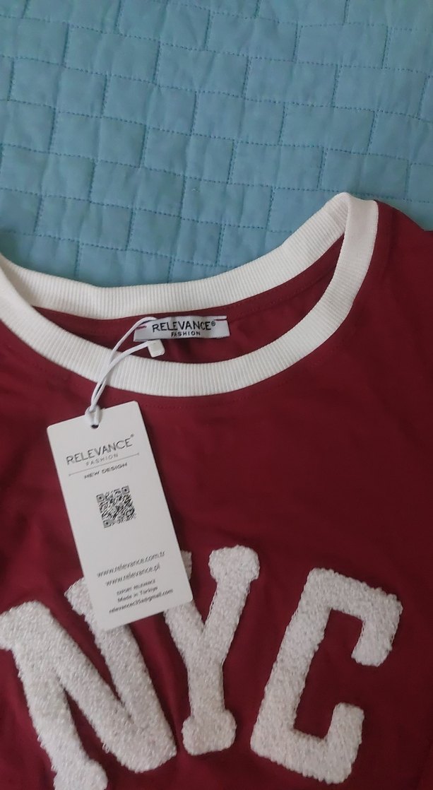 Koyu Kırmızı yarım Kollu Tişört - Görsel 4