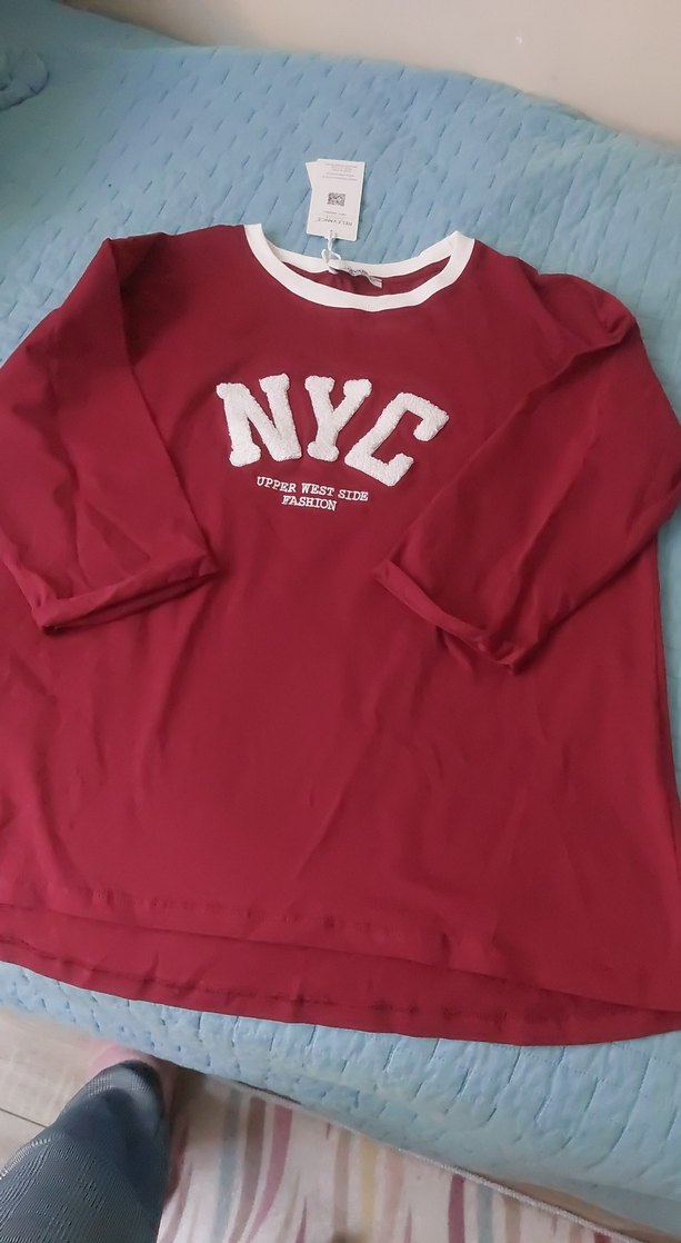 Koyu Kırmızı yarım Kollu Tişört - Görsel 3