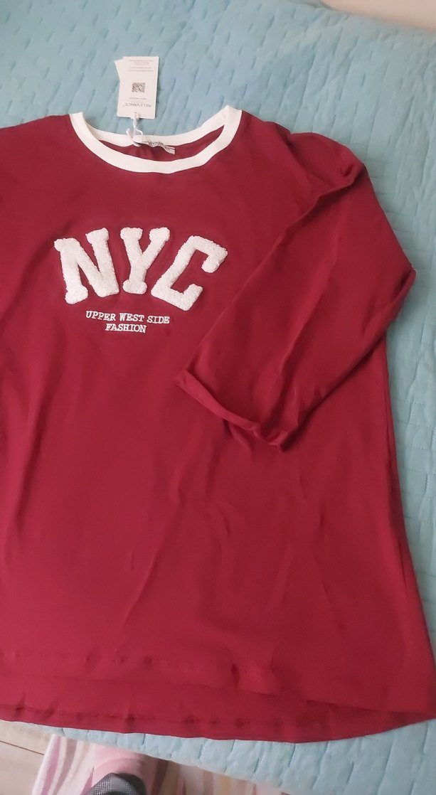 Koyu Kırmızı yarım Kollu Tişört - Görsel 2