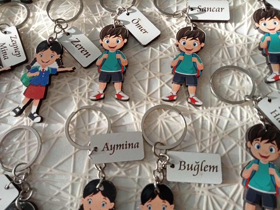 Renkli Zincir Detaylı Kadın Anahtarlık - Görsel 4