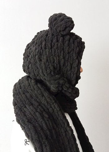 Pembe Örgü Çocuk Bere ve Atkı Seti - Görsel 7