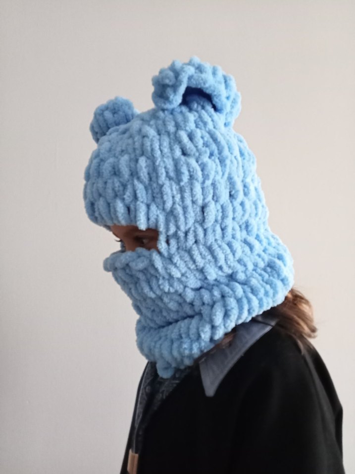 Pembe Örgü Çocuk Bere ve Atkı Seti - Görsel 5