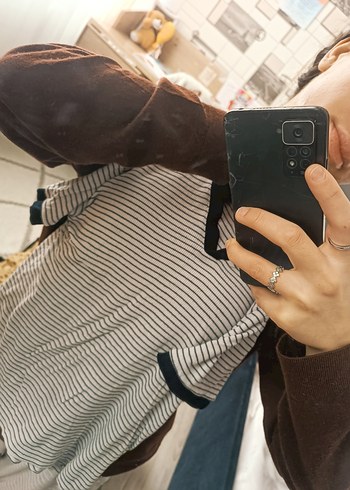 Mavi v yaka tshirt - Görsel 5