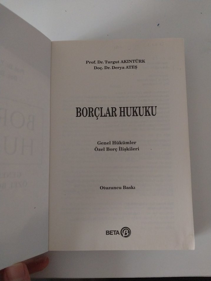 Borçlar Hukuku - Genel Hükümler ve Özel Borç İlişkileri - Görsel 2