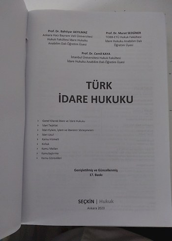 Türk İdare Hukuku 17. Baskı - Seçkin - Görsel 2