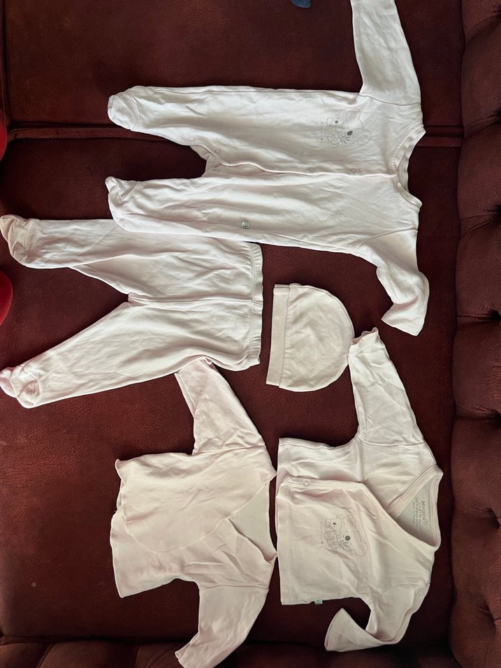 pembe renk  5 li hastane cikis seti - Görsel 2