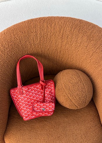 Kırmızı Baskılı Kadın Çanta - Kürk Detaylı - Görsel 3