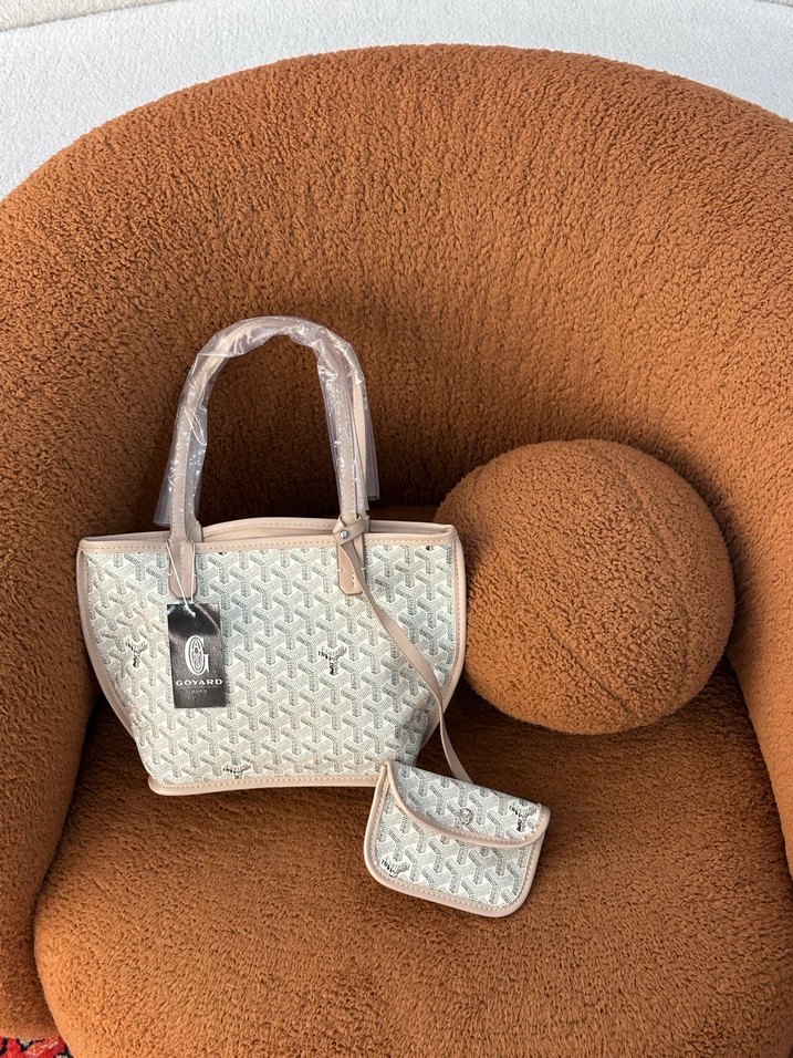 Bej Baskılı Kadın Çanta ve Mini Cüzdan - Görsel 4