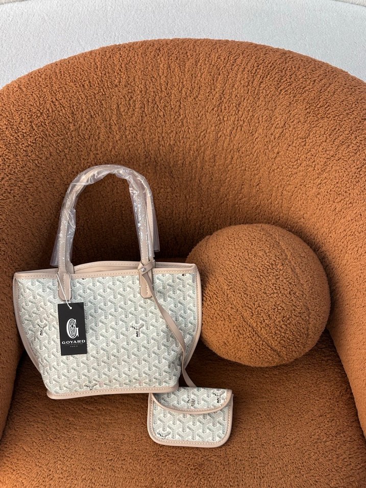 Bej Baskılı Kadın Çanta ve Mini Cüzdan - Görsel 2