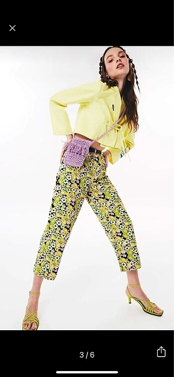 l Beden sarı Renk Twist Balzer Crop Ceket