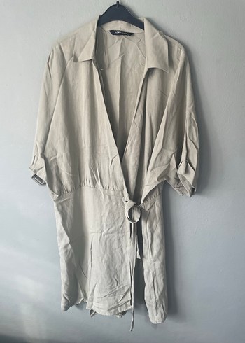 Bej Renkli Midi Boy Salaş Kadın Elbise - Görsel 2