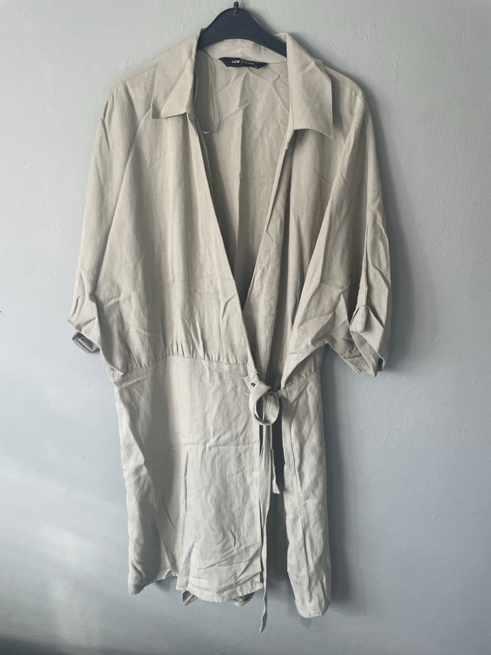 Bej Renkli Midi Boy Salaş Kadın Elbise - Görsel 2