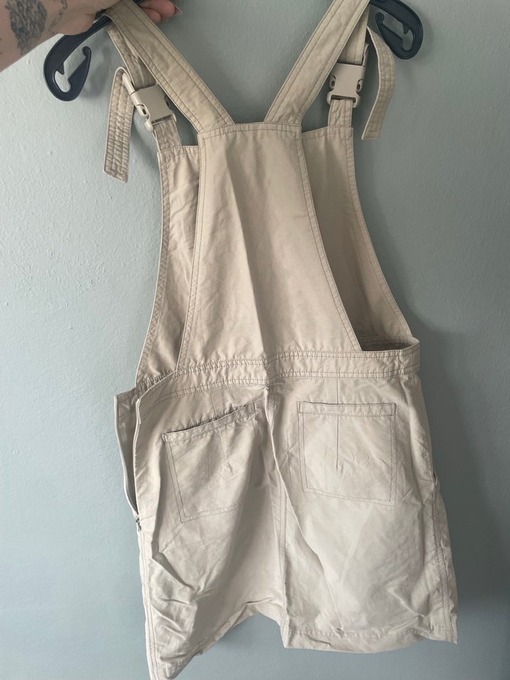 Bej Keten Kadın Kısa Salopet - Görsel 2