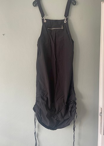 Siyah Uzun paraşüt Askılı Tulum - Görsel 2