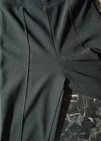 Kadın Siyah Drapeli İspanyol paça tayt - Görsel 2