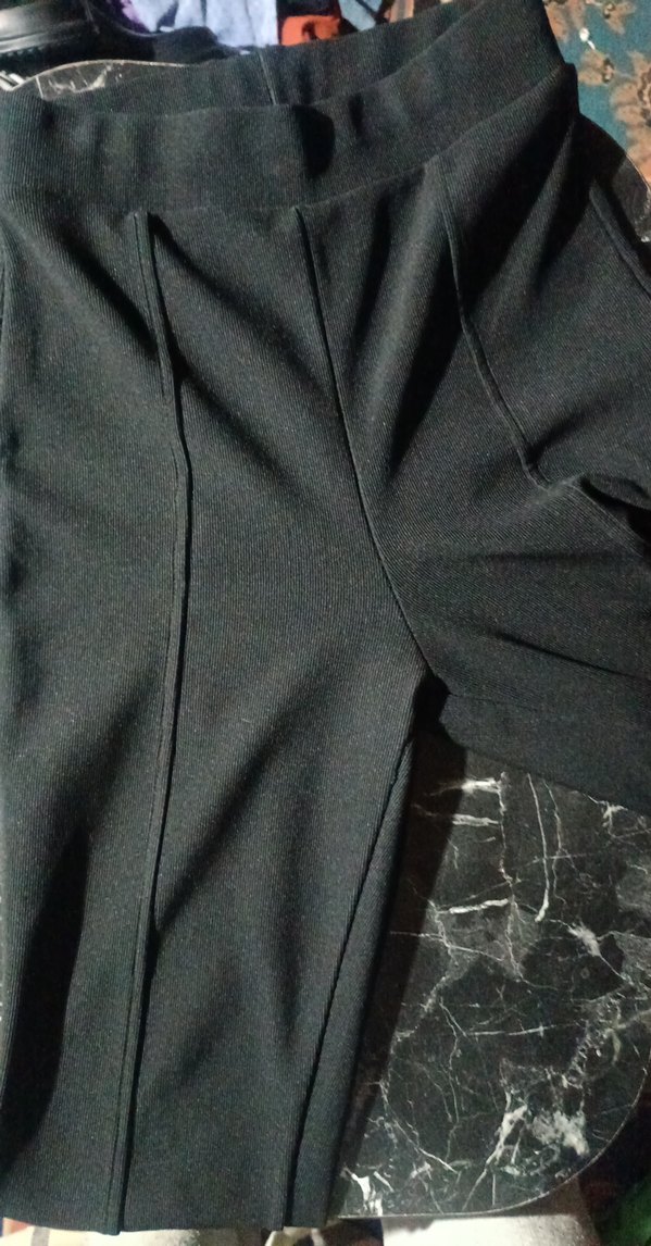 Kadın Siyah Drapeli İspanyol paça tayt - Görsel 2