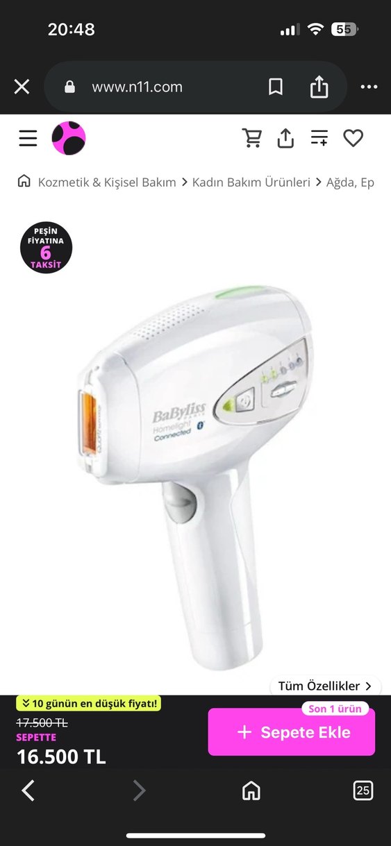 BaByliss Homelight Beyaz IPL Lazer Epilatör - Görsel 5