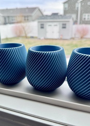 Dalgalı Desen Üçlü Vazo Seti - Görsel 4