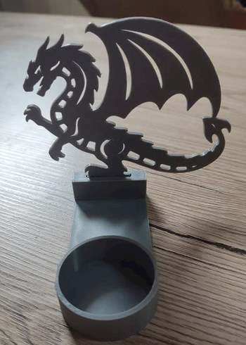 Ejderha Tasarımlı Siyah Mumluk - Görsel 3