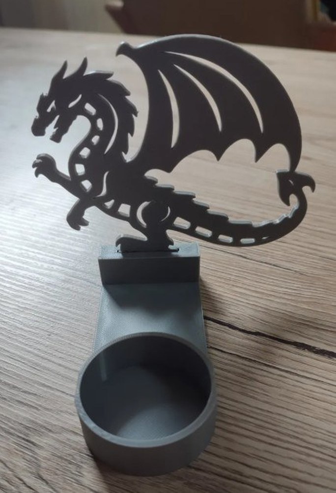 Ejderha Tasarımlı Siyah Mumluk - Görsel 3