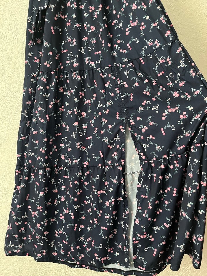 Çiçek Desenli Askılı günlük elbise - Görsel 2