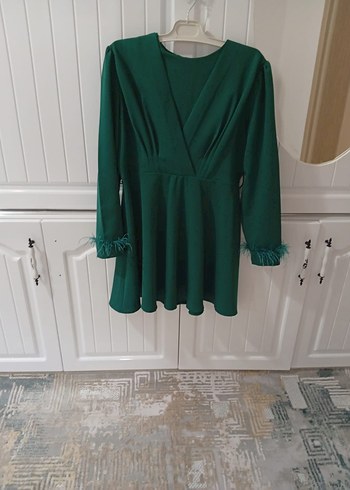 Beyaz Uzun Kollu Drape Detaylı Kadın Gelinlik - Görsel 5