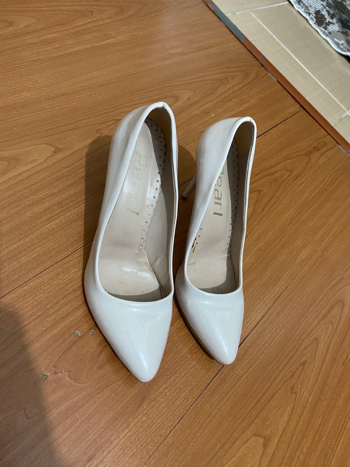 Ekru Stiletto Topuklu Kadın Ayakkabı - Görsel 2