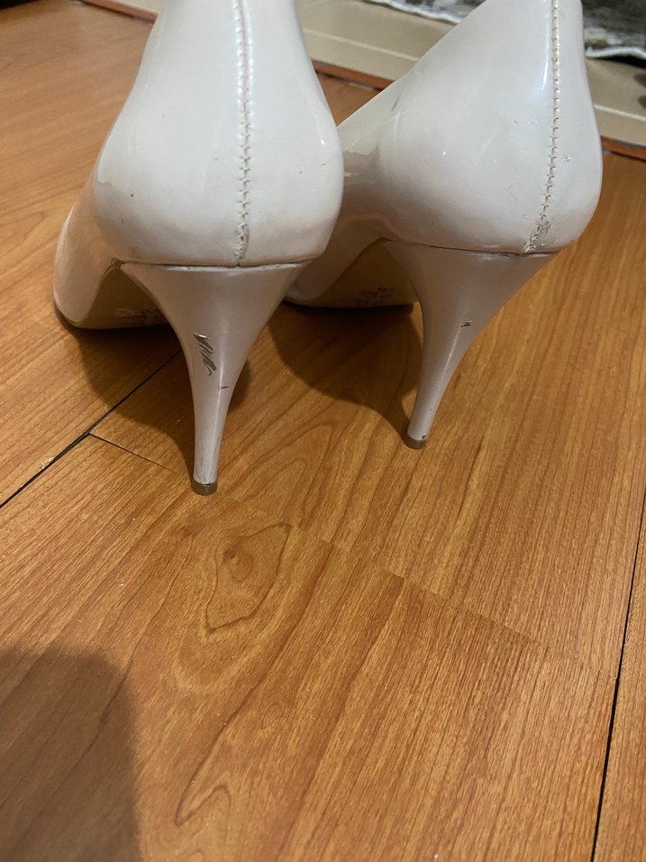 Ekru Stiletto Topuklu Kadın Ayakkabı - Görsel 3