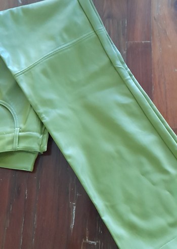 AÇİK YEŞİL DERİ KADIN PANTOLON - Görsel 3