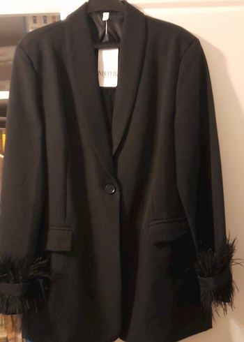 Zara Kollari Tuy Detayli Siyah Blazer Ceket