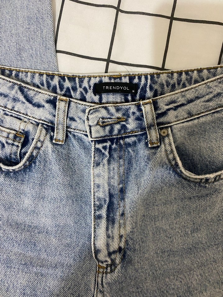 Trendyolmilla Kadın Mavi Denim Regular Fit Jean - Görsel 2