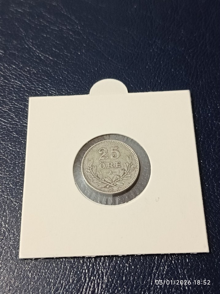 Gümüş 1941 İsveç  25 öre - Görsel 2
