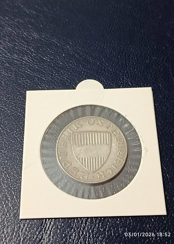 Gümüş 1958 Avusturya 10 Schilling Madeni Para - Görsel 2