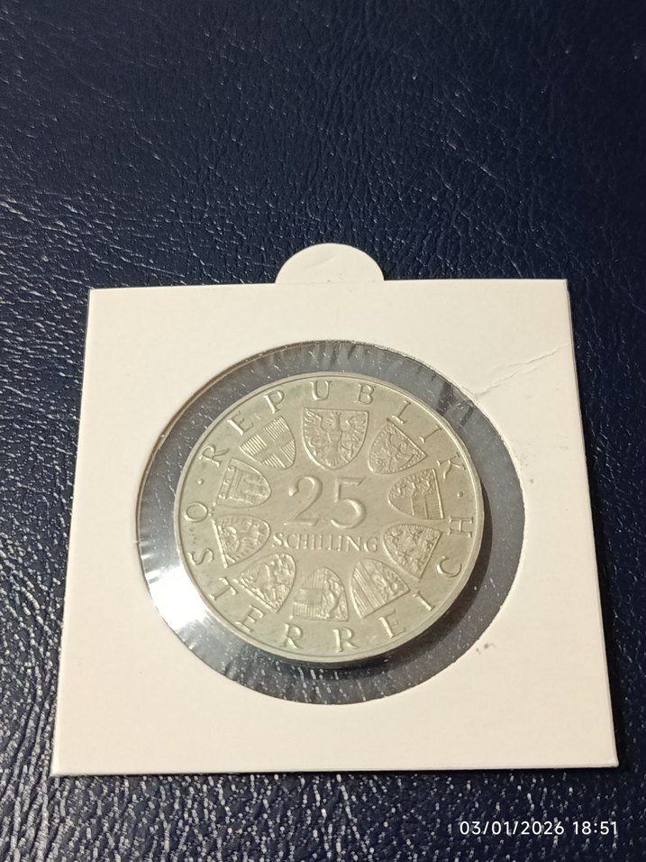 Gümüş Avusturya 25 Schilling Madeni Para - Görsel 2