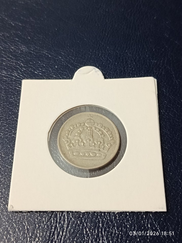 Gümüş 1956 İsveç 50 Öre Gri Madeni Para - Görsel 2