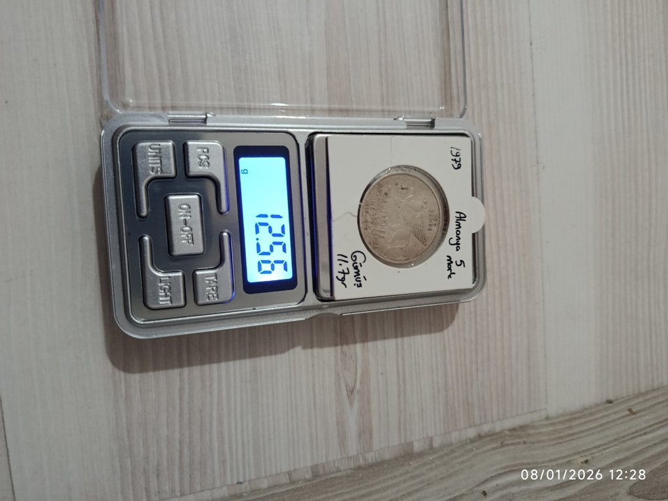 Gümüş 1979 Almanya 5 mark - Görsel 3