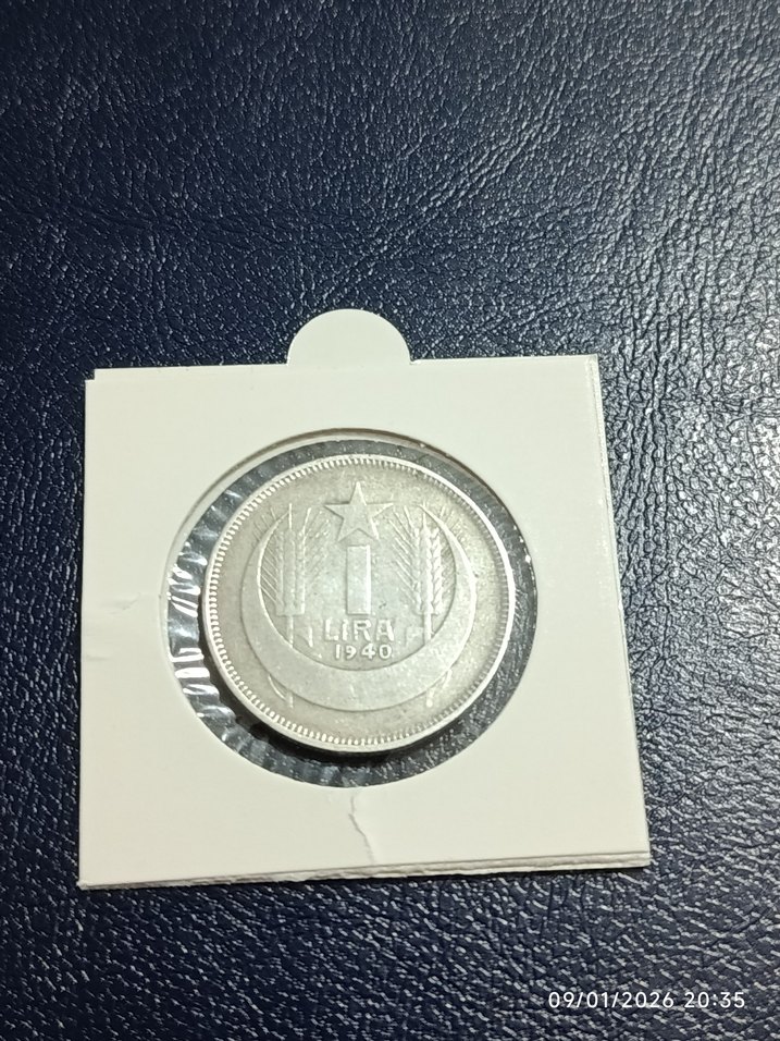 Gümüş 1940 İnönü 1 lira - Görsel 2