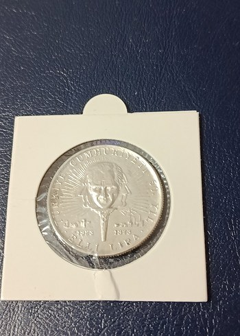 gümüş 1973 Türkiye 50 Lira Vintage Rozet - Görsel 2