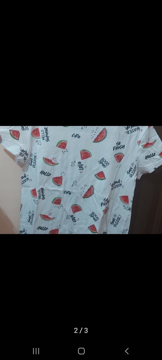 Beyaz Karpuz Desenli Tişört - Görsel 2