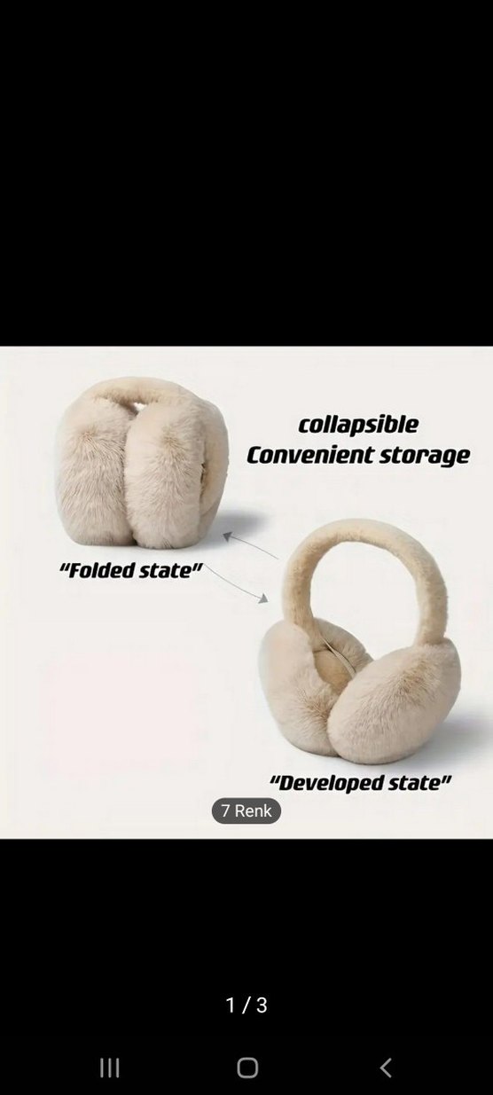 Bej Kürk Kulak Isıtıcı Kulaklık - Görsel 2