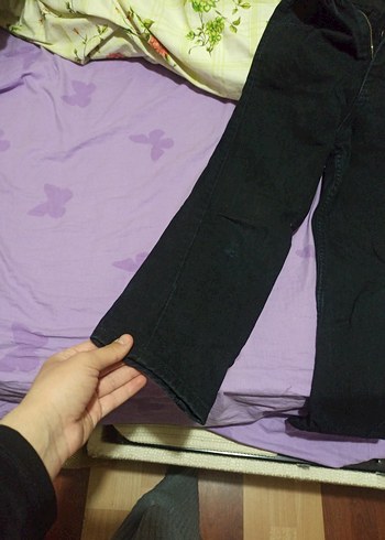 Düğmeli Siyah Kadın Jean Pantolon - Görsel 4