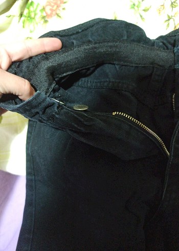 Düğmeli Siyah Kadın Jean Pantolon - Görsel 3