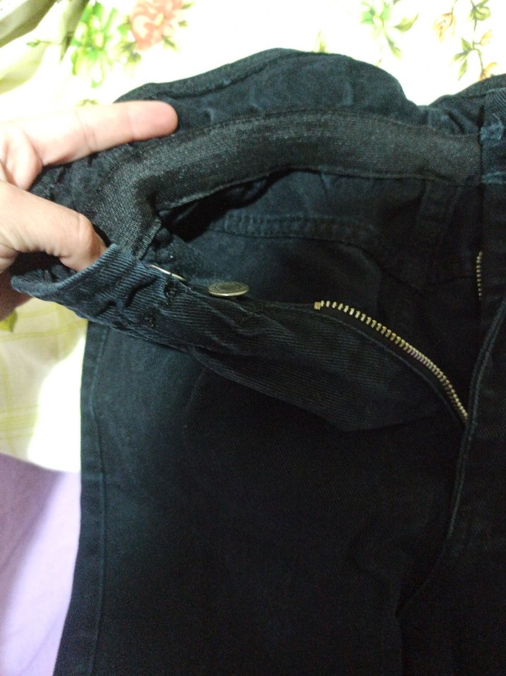 Düğmeli Siyah Kadın Jean Pantolon - Görsel 3