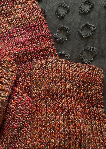 Kadın Çok Renkli Örgü Şal - Görsel 3